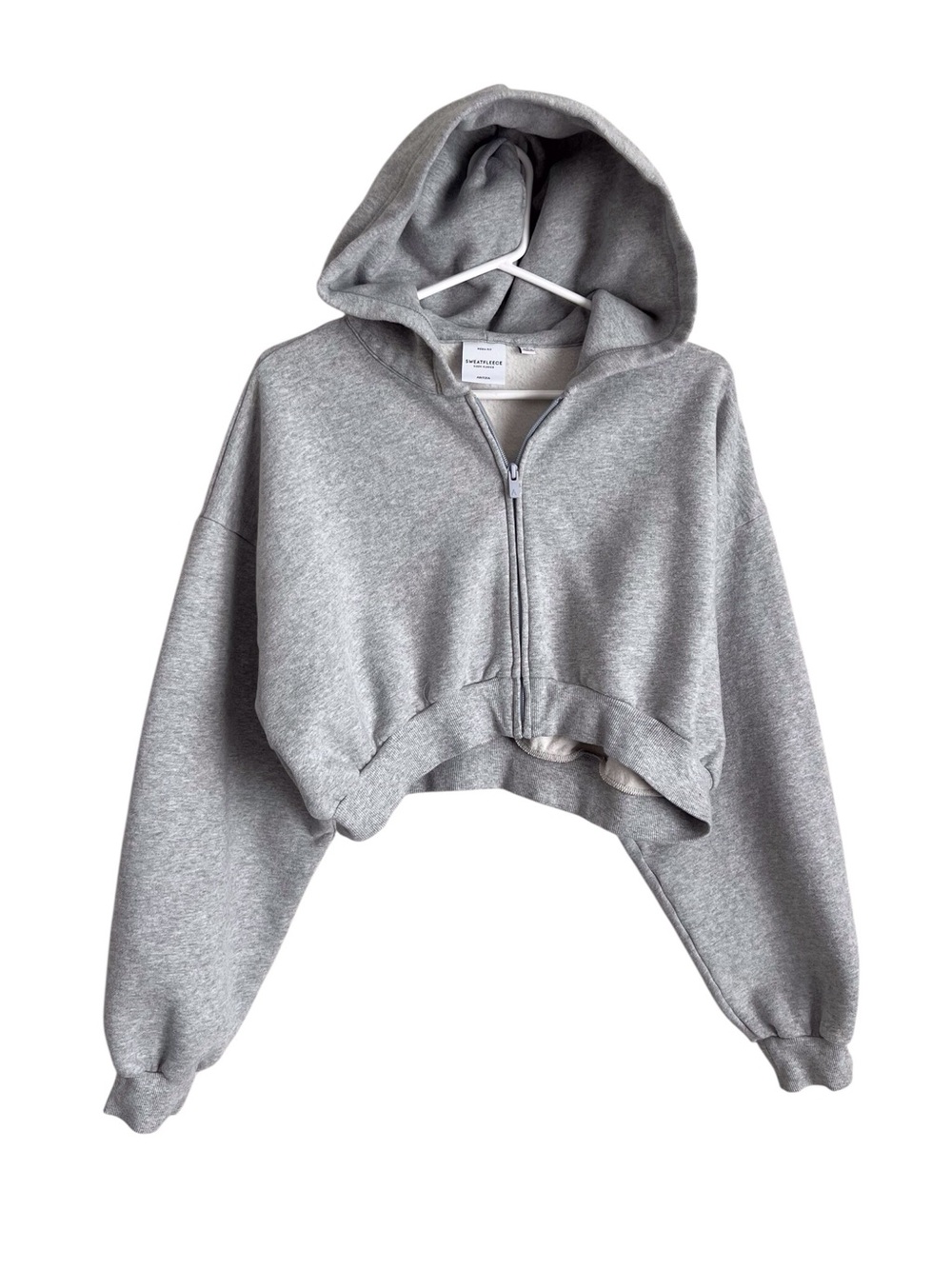 Aritzia Grey Cozy Fleece Mega Cropped Zip Hoodie Lounge Athleisure Women’s 2